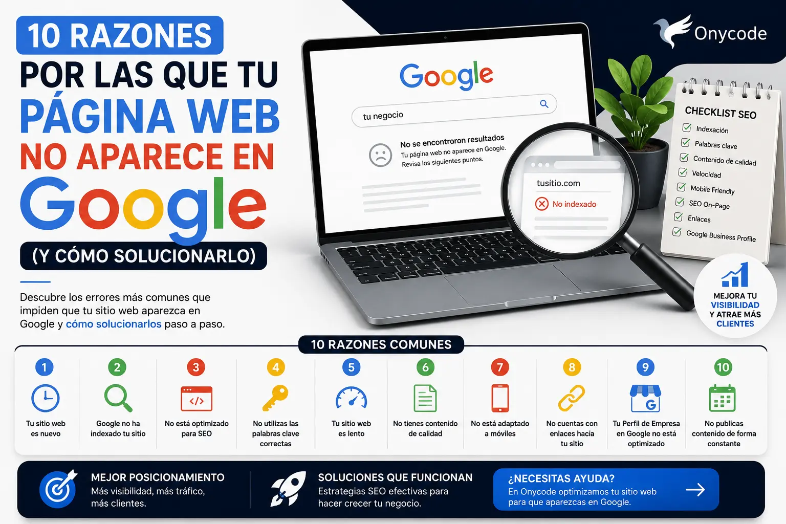 10 razones por las que tu página web no aparece en Google (y cómo solucionarlo)